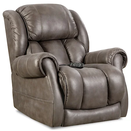Casual Power Recliner with Padded Rolled Arms